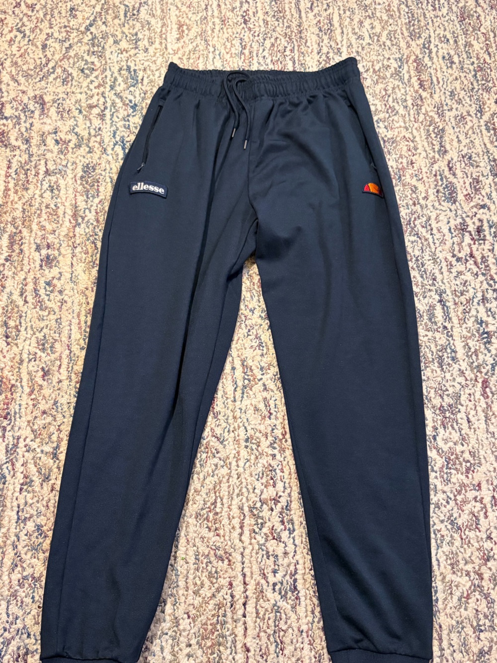 Ellesse Dark Navy Men's Jogger Sweatpants with Logo Patches